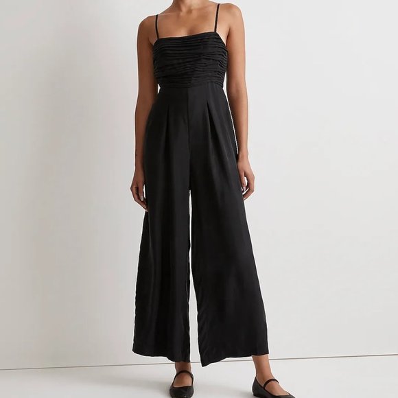 Madewell Pants - Madewell Ruched Crop Straight-Leg Jumpsuit, Black, NWT